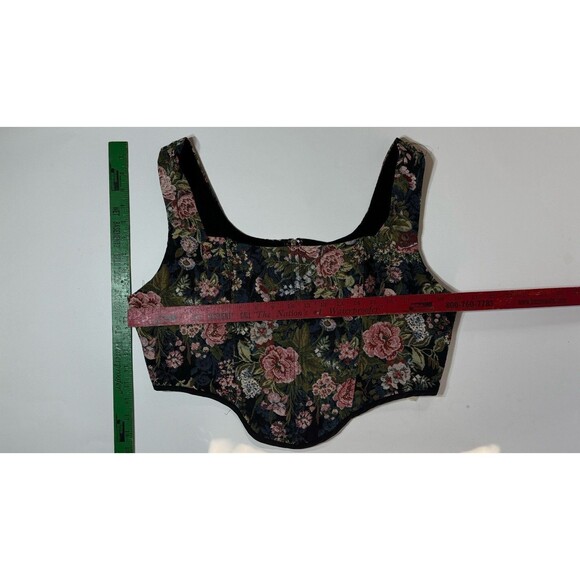 Fashion Nova Floral Corset Top 1XL Major Vibe Black/combo - Picture 2 of 5